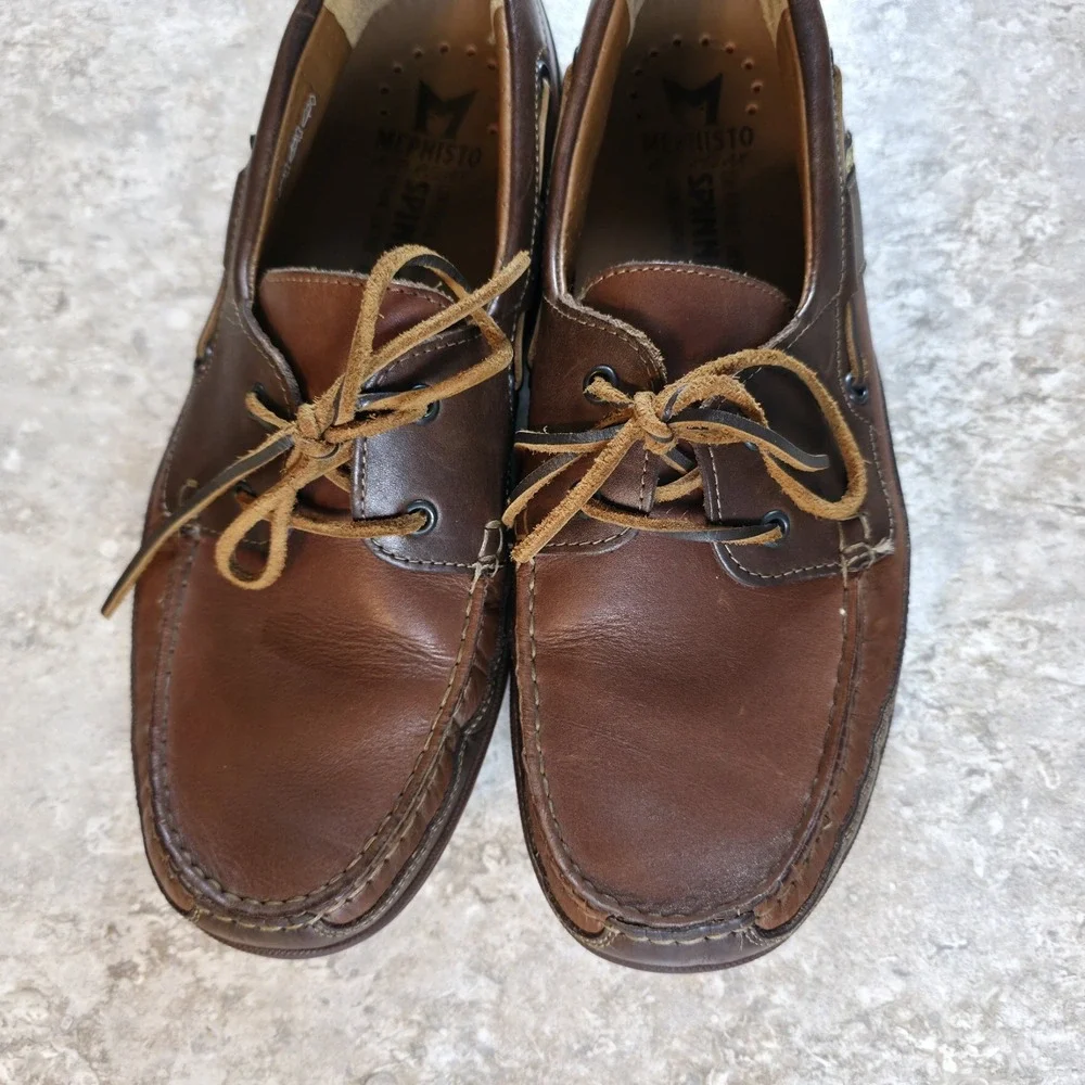MEPHISTO SPINNAKER Boat Shoes Mens Size 11 Moccasin Brown Leather *Barely Worn.